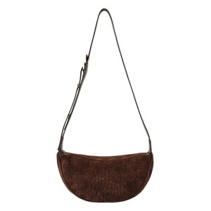 Mint Velvet Dolly Brown Textured Suede Scoop Sling Bag